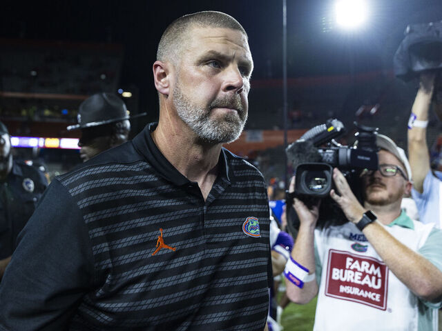 GAINESVILLE, FLORIDA - SEPTEMBER 14: Head coach Billy Napier of the Florida Gators walks off the field after a game against the Texas A&M Aggies at Ben Hill Griffin Stadium on September 14, 2024 in Gainesville, Florida.