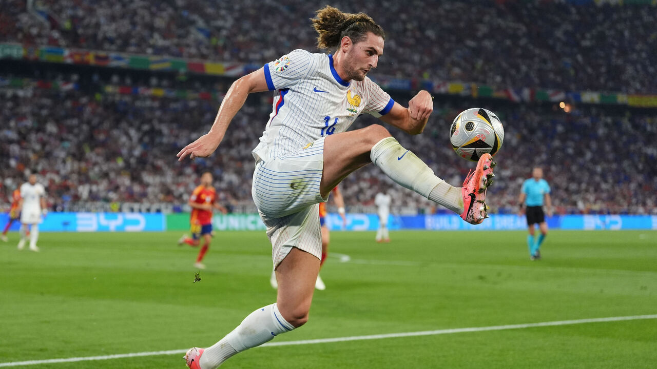 France's Adrien Rabiot in action during the UEFA Euro 2024, semi-final match at the Munich Football Arena, Germany. Picture date: Tuesday July 9, 2024.