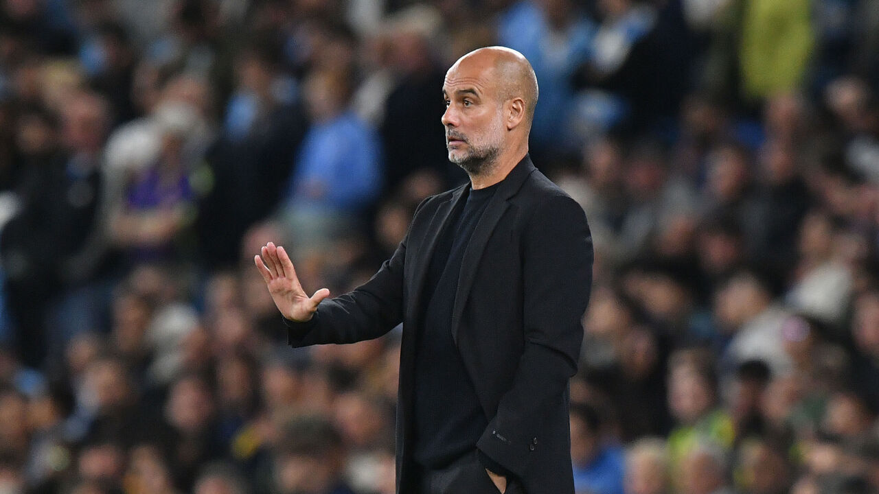 MANCHESTER, ENGLAND - SEPTEMBER 18: Manchester City manager Josep Guardiola during the UEFA Champions League 2024/25 League Phase MD1 match between Manchester City and FC Internazionale Milano at City of Manchester Stadium on September 18, 2024 in Manchester, United Kingdom.