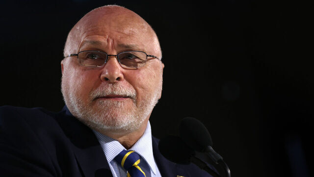LAS VEGAS, NEVADA - JUNE 28: General manager Barry Trotz of the Nashville Predators looks on during the first round of the 2024 Upper Deck NHL Draft at Sphere on June 28, 2024 in Las Vegas, Nevada.