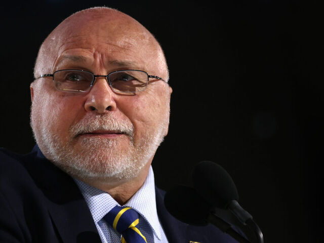 LAS VEGAS, NEVADA - JUNE 28: General manager Barry Trotz of the Nashville Predators looks on during the first round of the 2024 Upper Deck NHL Draft at Sphere on June 28, 2024 in Las Vegas, Nevada.