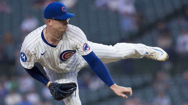 CHICAGO, ILLINOIS - SEPTEMBER 17: Jordan Wicks #36 of the Chicago Cubs pitches in a game against the Oakland Athletics at Wrigley Field on September 17, 2024 in Chicago, Illinois.