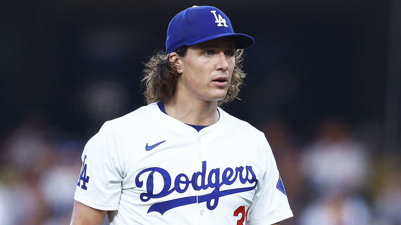 LOS ANGELES, CALIFORNIA - MAY 16: Tyler Glasnow #31 of the Los Angeles Dodgers at Dodger Stadium on May 16, 2024 in Los Angeles, California.
