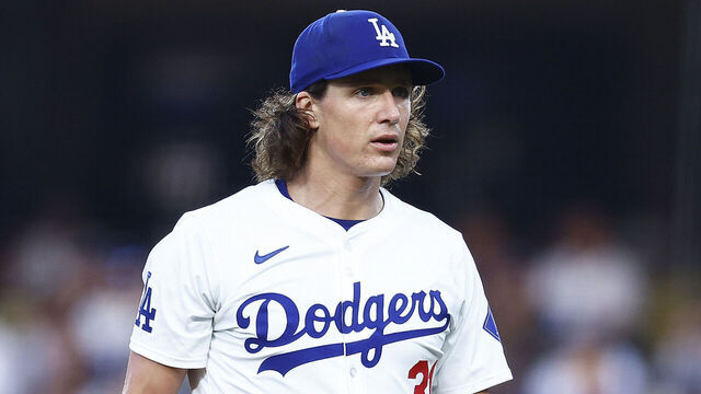 LOS ANGELES, CALIFORNIA - MAY 16: Tyler Glasnow #31 of the Los Angeles Dodgers at Dodger Stadium on May 16, 2024 in Los Angeles, California.