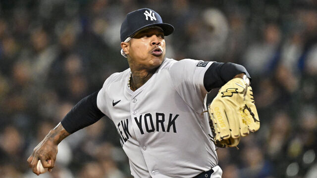 SEATTLE, WASHINGTON - SEPTEMBER 17: Marcus Stroman #0 of the New York Yankees throws a pitch during the eighth inning against the Seattle Mariners at T-Mobile Park on September 17, 2024 in Seattle, Washington.
