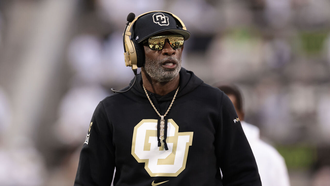 BOULDER, COLORADO - SEPTEMBER 21: Head coach Deion Sanders of the Colorado Buffaloes walks on the field during the first quarter against the Baylor Bears at Folsom Field on September 21, 2024 in Boulder, Colorado.