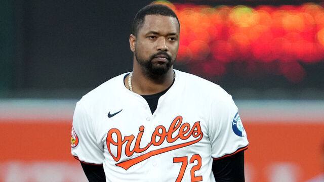 BALTIMORE, MD -SEPTEMBER 03: Eloy Jiménez #72 of the Baltimore Orioles at second base during a baseball game against the Chicago White Sox at Oriole Park at Camden Yards on September 3, 2024 in Baltimore, Maryland.