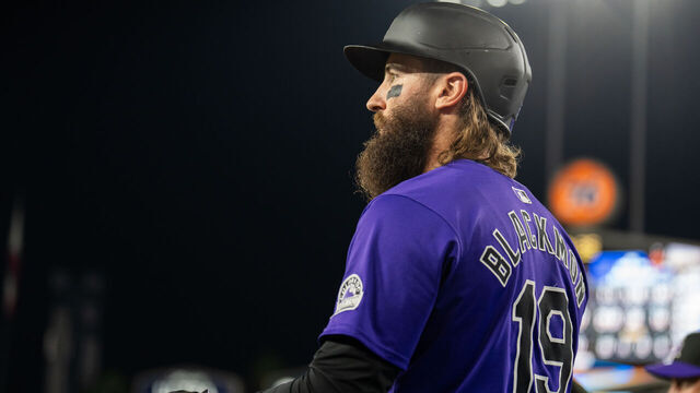 DENVER, COLORADO - SEPTEMBER 20: Charlie Blackmon #19 of the Colorado Rockies looks on prior to an at bat against the Los Angeles Dodgers at Dodger Stadium on September 20, 2024 in Los Angeles, CA.