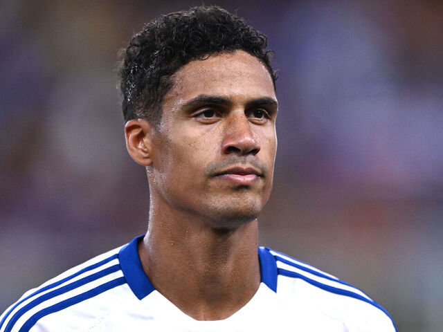 GENOA, ITALY - AUGUST 11: Raphael Varane of Como looks during the Coppa Italia match between Sampdoria v Como at Stadio Luigi Ferraris on August 11, 2024 in Genoa, Italy.