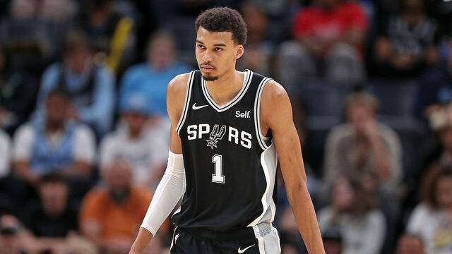 MEMPHIS, TENNESSEE - APRIL 09: Victor Wembanyama #1 of the San Antonio Spurs during the game against the Memphis Grizzlies at FedExForum on April 09, 2024 in Memphis, Tennessee.