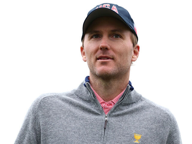 MONTREAL, QUEBEC - SEPTEMBER 25: Russell Henley of the U.S. Team looks on from the 15th green during a practice round prior to the 2024 Presidents Cup at The Royal Montreal Golf Club on September 25, 2024 in Montreal, Quebec, Canada.