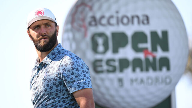 MADRID, SPAIN - SEPTEMBER 28: Jon Rahm of Spain looks on on day three of the acciona Open de España presented by Madrid 2024 at Club de Campo Villa de Madrid on September 28, 2024 in Madrid, Spain.