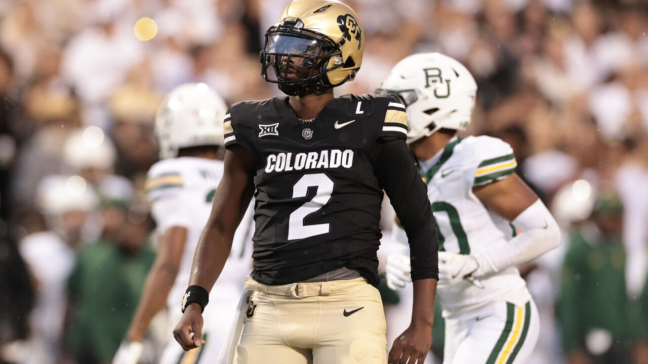 BOULDER, COLORADO - SEPTEMBER 21: Shedeur Sanders #2 of the Colorado Buffaloes runs on the field during the first quarter against the Baylor Bears at Folsom Field on September 21, 2024 in Boulder, Colorado.