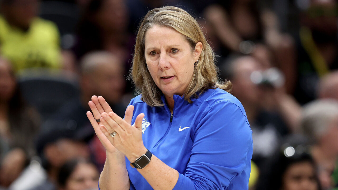 SEATTLE, WASHINGTON - JULY 12: Head coach Cheryl Reeve of the Minnesota Lynx reacts during the third quarter against the Seattle Storm at Climate Pledge Arena on July 12, 2024 in Seattle, Washington.