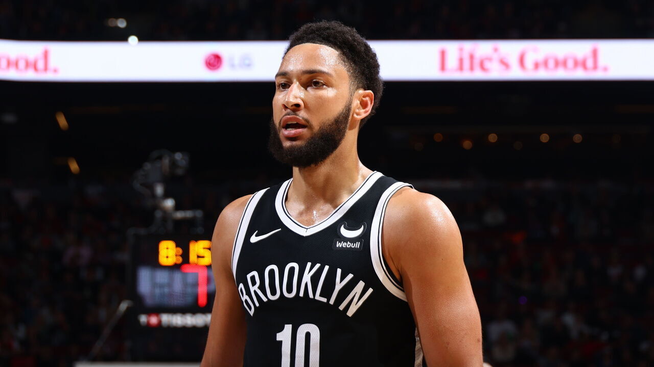 TORONTO, CANADA - FEBRUARY 22: Ben Simmons #10 of the Brooklyn Nets looks on during the game against the Toronto Raptors on February 22, 2024 at the Scotiabank Arena in Toronto, Ontario, Canada. Mandatory Copyright Notice: Copyright 2024 NBAE