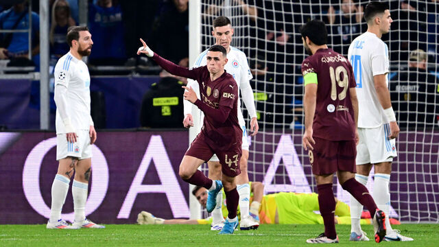 BRATISLAVA, SLOVAKIA - OCTOBER 01: Phil Foden of Manchester City celebrates scoring his team's second goal during the UEFA Champions League 2024/25 League Phase MD2 match between SK Slovan Bratislava and Manchester City at Tehelne Pole on October 01, 2024 in Bratislava, Slovakia.