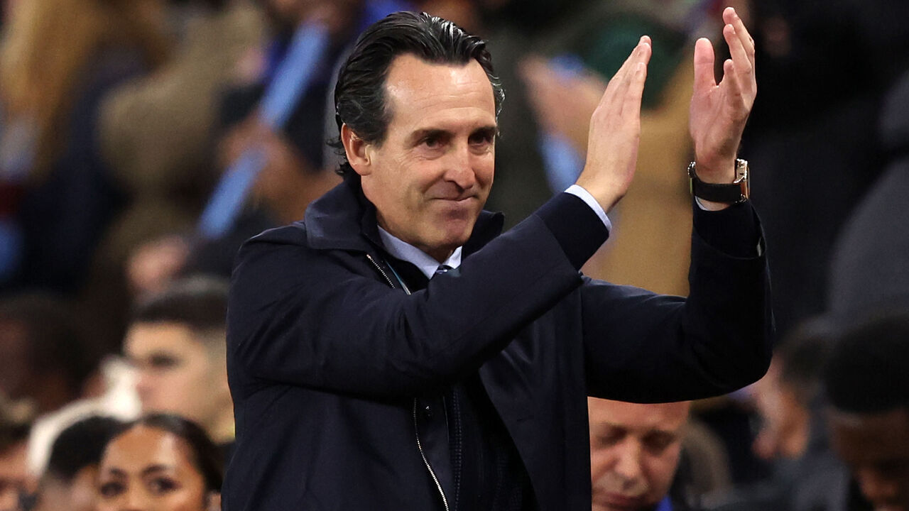 BIRMINGHAM, ENGLAND - OCTOBER 2: Unai Emery Manager of Aston Villa after the UEFA Champions League 2024/25 League Phase MD2 match between Aston Villa and Bayern Munich at Villa Park on October 2, 2024 in Birmingham, England.