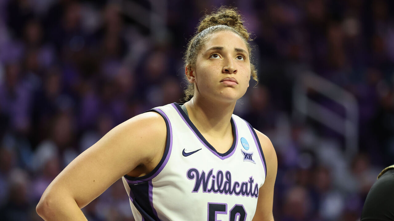 MANHATTAN, KS - MARCH 24: Ayoka Lee (50) during the Colorado Buffaloes versus Kansas State Wildcats game in the second round of the NCAA Division I Women's Championship on Mar 24, 2024 at Bramlage Coliseum in Manhattan, KS.