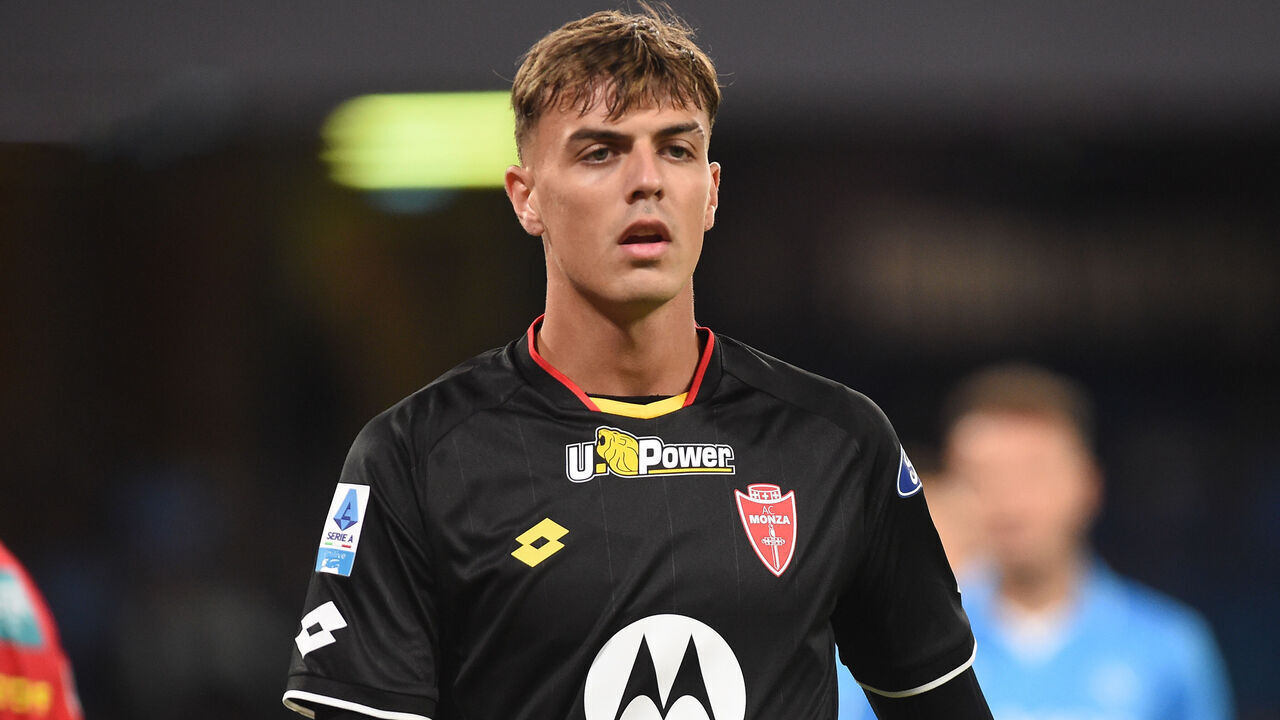 Daniel Maldini of AC Monza during the Serie A match between SSC Napoli and AC Monza at Stadio Diego Armando Maradona Naples Italy on 29 September 2024.