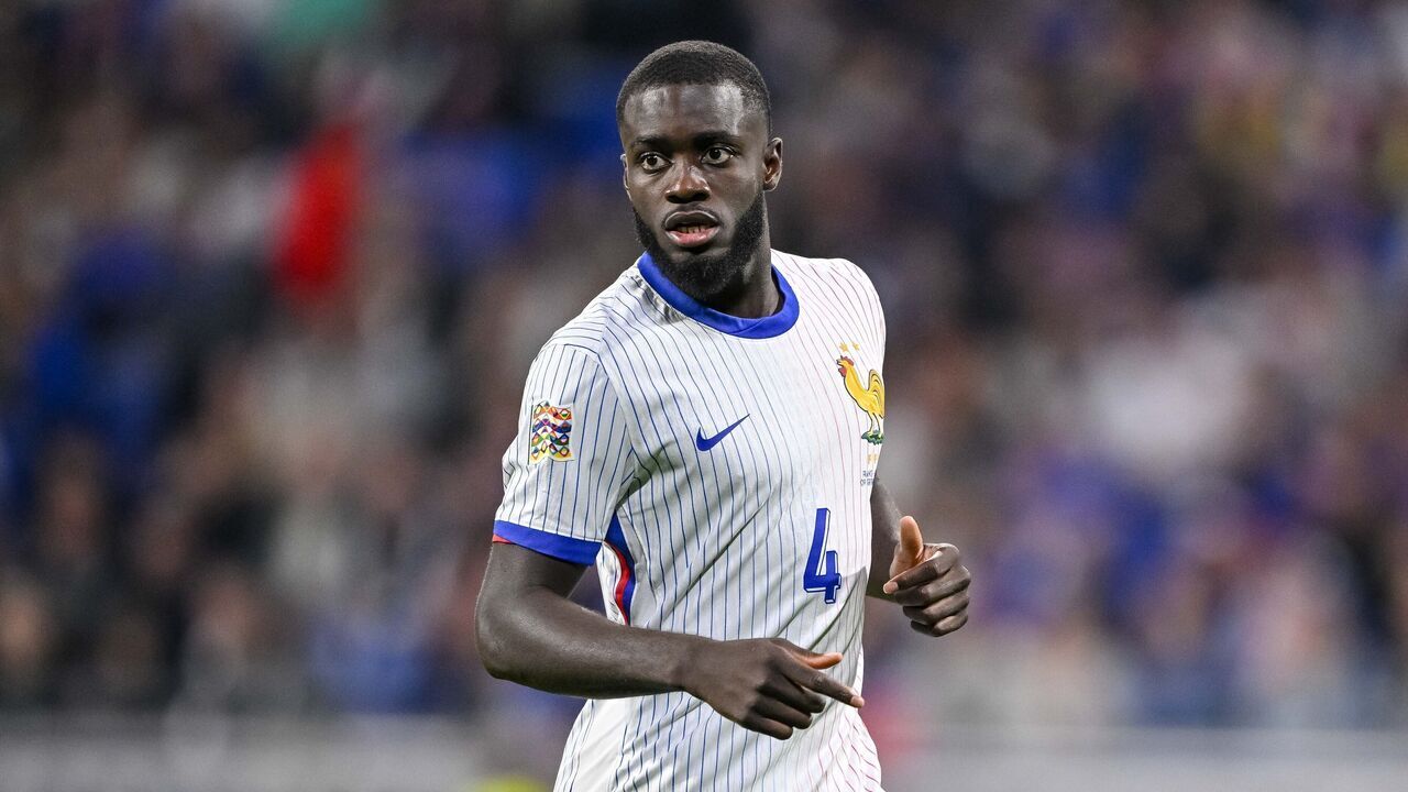 Lyon , France - September 9: Dayot Upamecano of France looks on during the UEFA Nations League 2024/2025 League A - Group 2 match between France and Belgium at Groupama-Stadion on September 9, 2024 in Lyon , France.