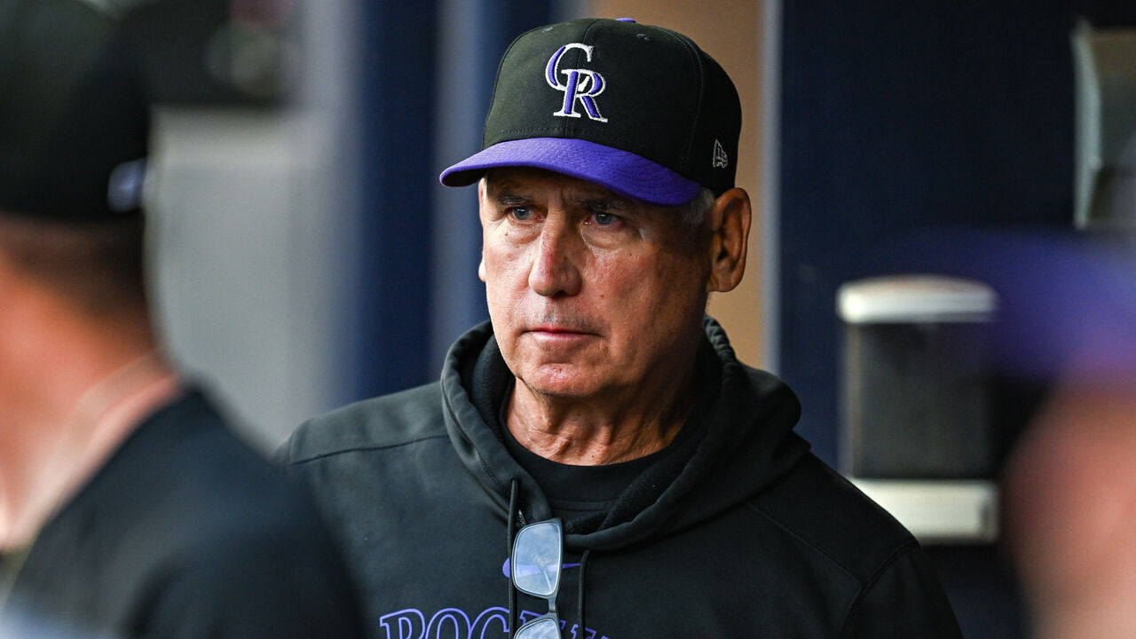ATLANTA, GA SEPTEMBER 05: Colorado manager Bud Black (10) reacts during the MLB game between the Colorado Rockies and the Atlanta Braves on September 5th, 2024 at Truist Park in Atlanta, GA.