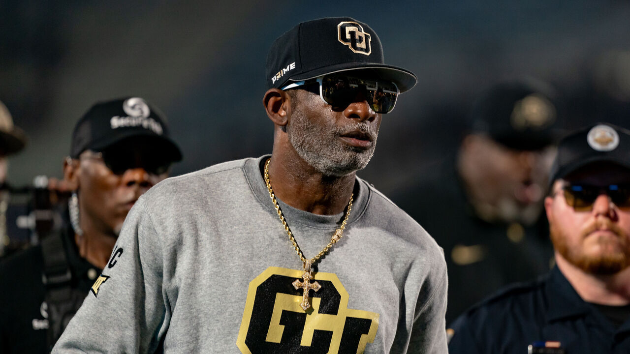 ORLANDO, FL - SEPTEMBER 28:Colorado Buffaloes head coach Deion Sanders walks off the field after a college football game between the Colorado Buffaloes and the UCF Knights on September 28th, 2024 at FBC Mortgage Stadium in Orlando, FL.