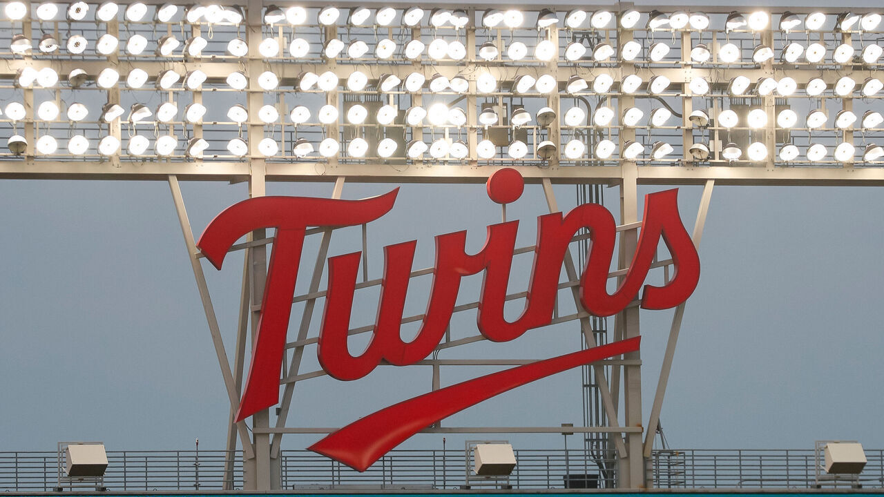 MINNEAPOLIS, MINNESOTA - AUGUST 5: A general view of a Twins logo during a game between the Arizona Diamondbacks and the Minnesota Twins at Target Field on August 5, 2023 in Minneapolis, Minnesota.