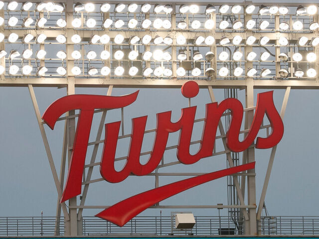 MINNEAPOLIS, MINNESOTA - AUGUST 5: A general view of a Twins logo during a game between the Arizona Diamondbacks and the Minnesota Twins at Target Field on August 5, 2023 in Minneapolis, Minnesota.