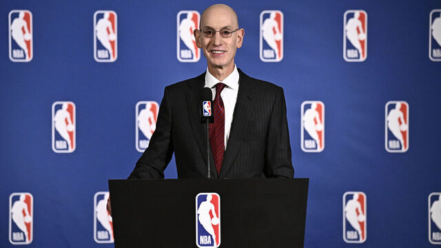 NEW YORK - SEPTEMBER 10: NBA Commissioner Adam Silver addresses the media during a press conference after the Board of Governors Meeting on September 10, 2024 at the St. Regis Hotel in New York City. NOTE TO USER: User expressly acknowledges and agrees that, by downloading and/or using this photograph, user is consenting to the terms and conditions of the Getty Images License Agreement. Mandatory Copyright Notice: Copyright 2024 NBAE