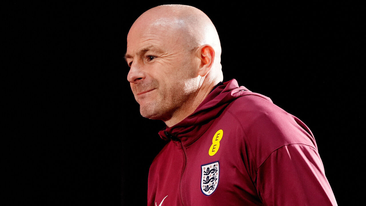 England interim manager Lee Carsley during a press conference at the Crown Plaza Hotel, Helsinki, Finland. Picture date: Saturday October 12, 2024.