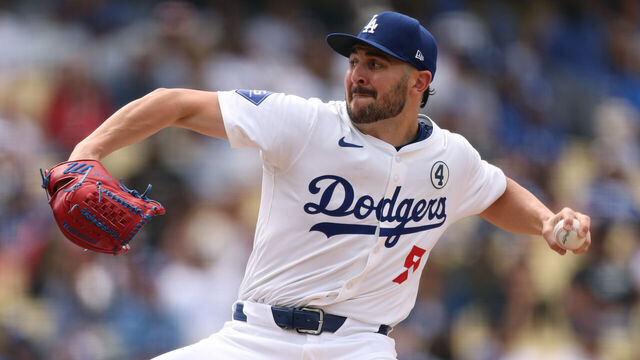 LOS ANGELES, CALIFORNIA - JUNE 02: Alex Vesia #51 of the Los Angeles Dodgers on the mound during a 4-0 win over the Colorado Rockies at Dodger Stadium on June 02, 2024 in Los Angeles, California.