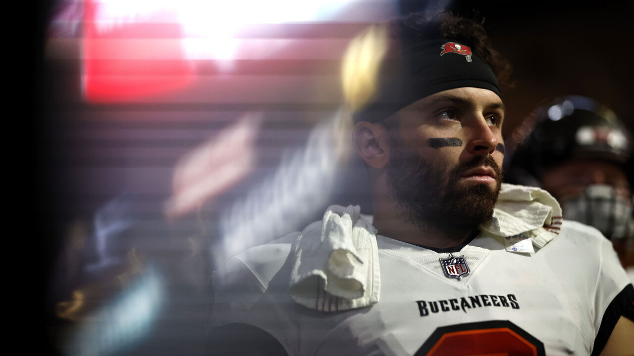 NEW ORLEANS, LOUISIANA - OCTOBER 13: Baker Mayfield #6 of the Tampa Bay Buccaneers looks on prior to a game against the New Orleans Saints at Caesars Superdome on October 13, 2024 in New Orleans, Louisiana.