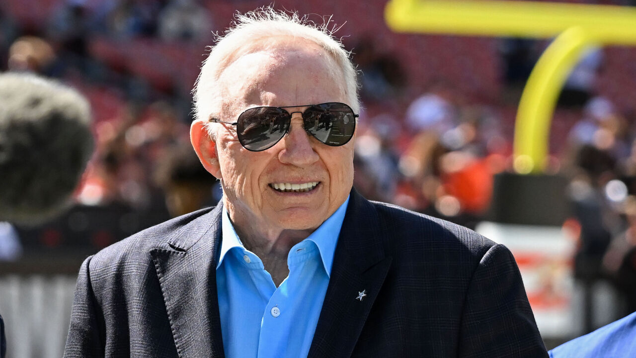 CLEVELAND, OHIO - SEPTEMBER 08: Owner/president/general manager Jerry Jones of the Dallas Cowboys looks on prior to a game against the Cleveland Browns at Huntington Bank Field on September 08, 2024 in Cleveland, Ohio.