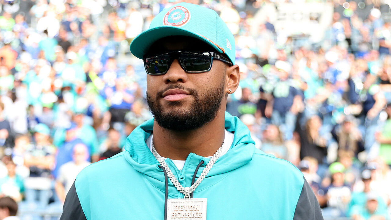 SEATTLE, WASHINGTON - SEPTEMBER 22: Tua Tagovailoa #1 of the Miami Dolphins looks on after the game against the Seattle Seahawks at Lumen Field on September 22, 2024 in Seattle, Washington.