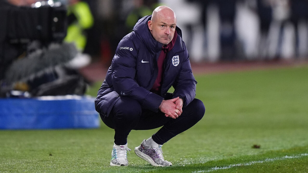 England interim manager Lee Carsley on the touchline during the UEFA Nations League Group B2 match at the Helsinki Olympic Stadium in Finland. Picture date: Sunday October 13, 2024.