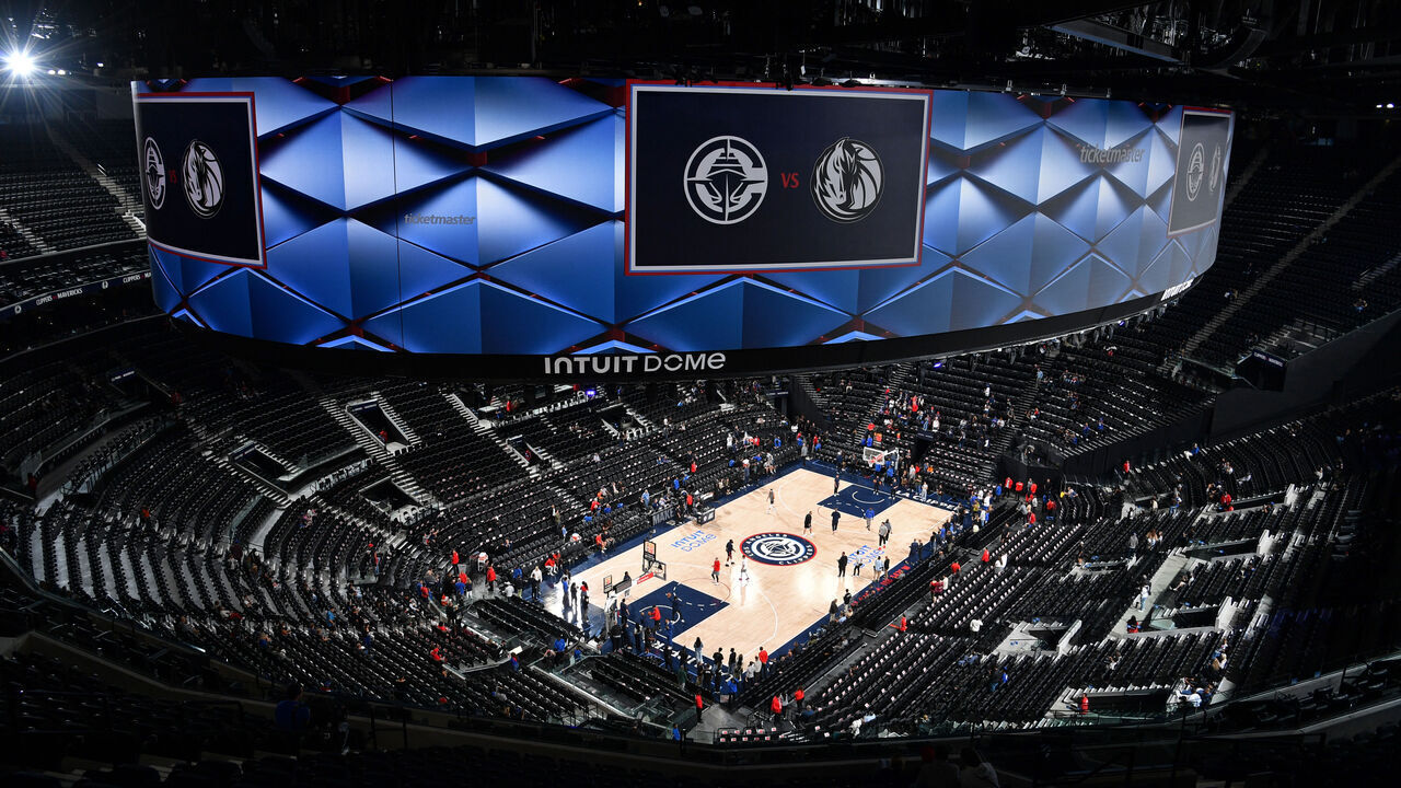 INGLEWOOD, CA - OCTOBER 14: An overall view of the arena before the game between the Dallas Mavericks and the LA Clippers on October 14, 2024 at Intuit Dome in Los Angeles, California. NOTE TO USER: User expressly acknowledges and agrees that, by downloading and/or using this Photograph, user is consenting to the terms and conditions of the Getty Images License Agreement. Mandatory Copyright Notice: Copyright 2024 NBAE