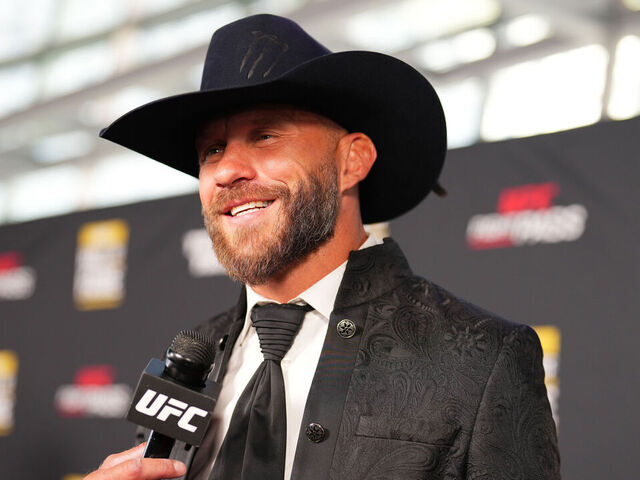 LAS VEGAS, NEVADA - JULY 06: Donald 'Cowboy' Cerrone arrives on the red carpet prior to he UFC Hall of Fame Induction Ceremony at T-Mobile Arena on July 06, 2023 in Las Vegas, Nevada.
