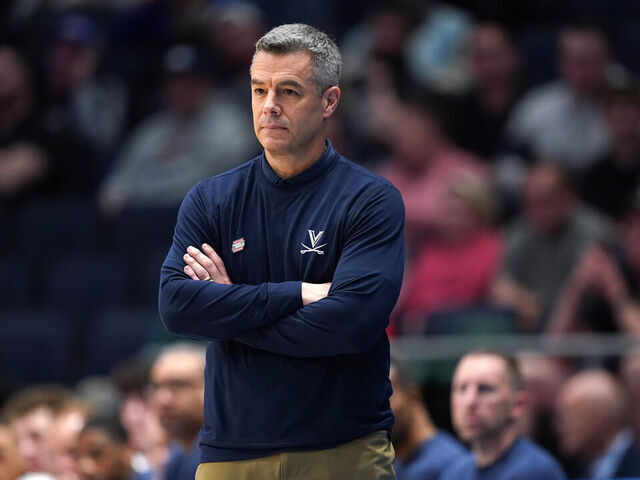 DAYTON, OHIO - MARCH 19: Head coach Tony Bennett of the Virginia Cavaliers looks on during the second half against the Colorado State Rams in the First Four game during the NCAA Men's Basketball Tournament at University of Dayton Arena on March 19, 2024 in Dayton, Ohio.