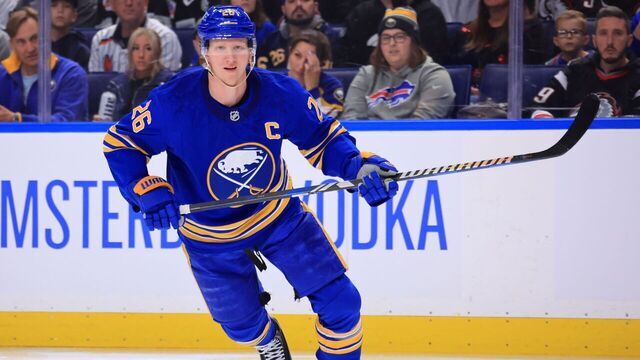 BUFFALO, NEW YORK - OCTOBER 10: Rasmus Dahlin #26 of the Buffalo Sabres skates against the Los Angeles Kings during an NHL game on October 10, 2024 at KeyBank Center in Buffalo, New York.