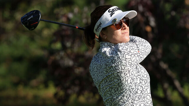 PAJU, SOUTH KOREA - OCTOBER 19: Hannah Green of Australia hits her tee shot on the 15th hole during the rest of the second round of the BMW Ladies Championship 2024 at Seowon Hills Country Club on October 19, 2024 in Paju, South Korea.