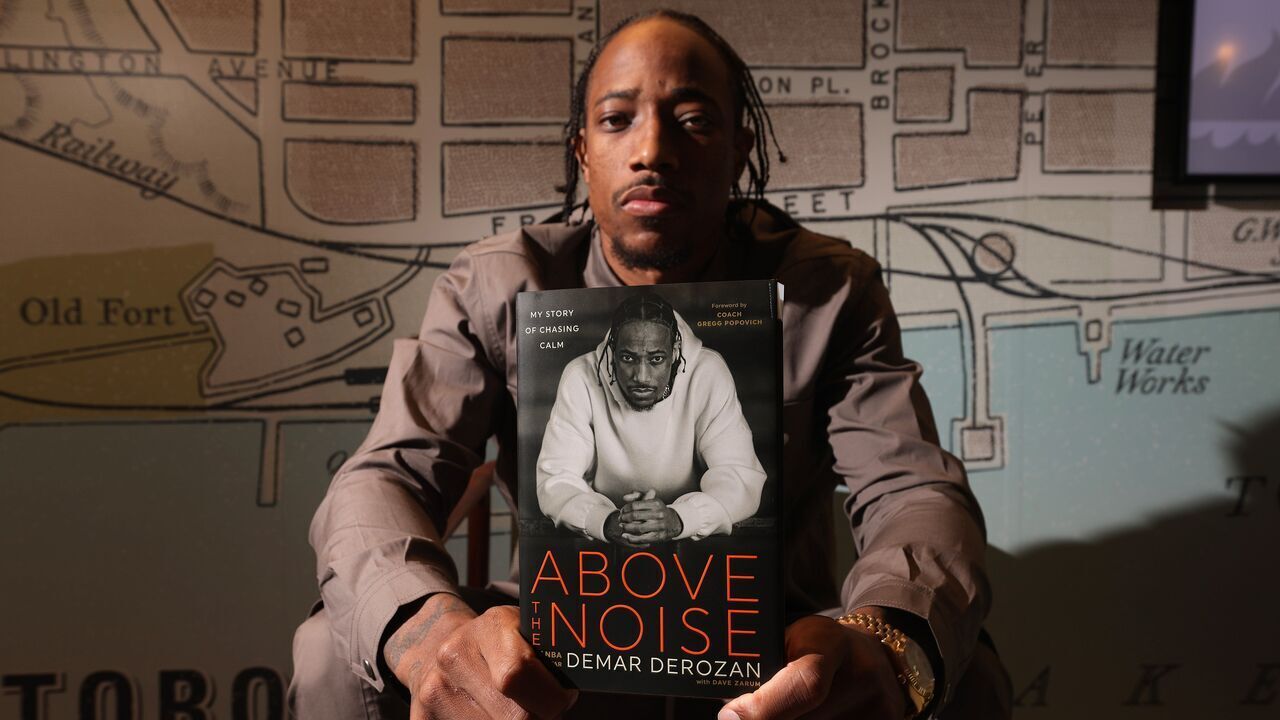 TORONTO, ON- SEPTEMBER 13 - DeMar DeRozan adds author to his list of accolades with his book "Above the Noise" in Toronto. September 13, 2024.