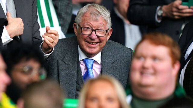 Sir Alex Ferguson in the stands before the William Hill Premiership match at Celtic Park, Glasgow. Picture date: Saturday October 19, 2024.