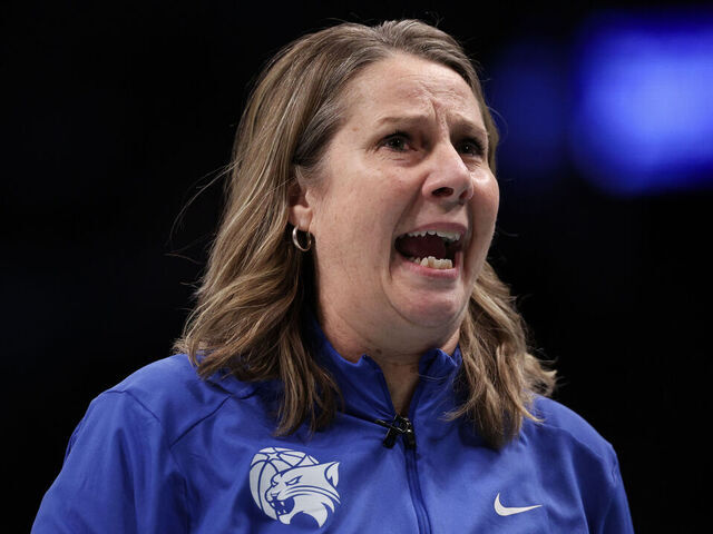 NEW YORK, NEW YORK - OCTOBER 20: Head coach Cheryl Reeve of the Minnesota Lynx reacts during the first half against the New York Liberty during Game Five of the WNBA Finals at Barclays Center on October 20, 2024 in New York City.