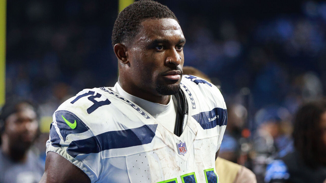 DETROIT,MICHIGAN-September 30: Seattle Seahawks wide receiver DK Metcalf (14) walks off the field after the conclusion of an NFL football game between the Seattle Seahawks and the Detroit Lions in Detroit, Michigan USA, on Monday, September 30, 2024