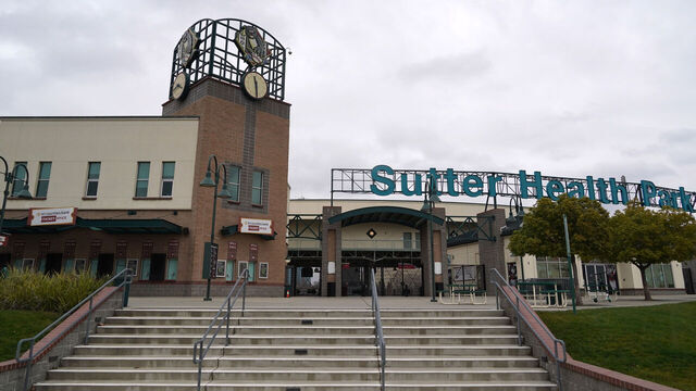 WEST SACRAMENTO, CALIFORNIA - JANUARY 24: A general view of Sutter Health Park on January 24, 2021 in West Sacramento, Calif. The stadium is the home of the Sacramento River Cats.