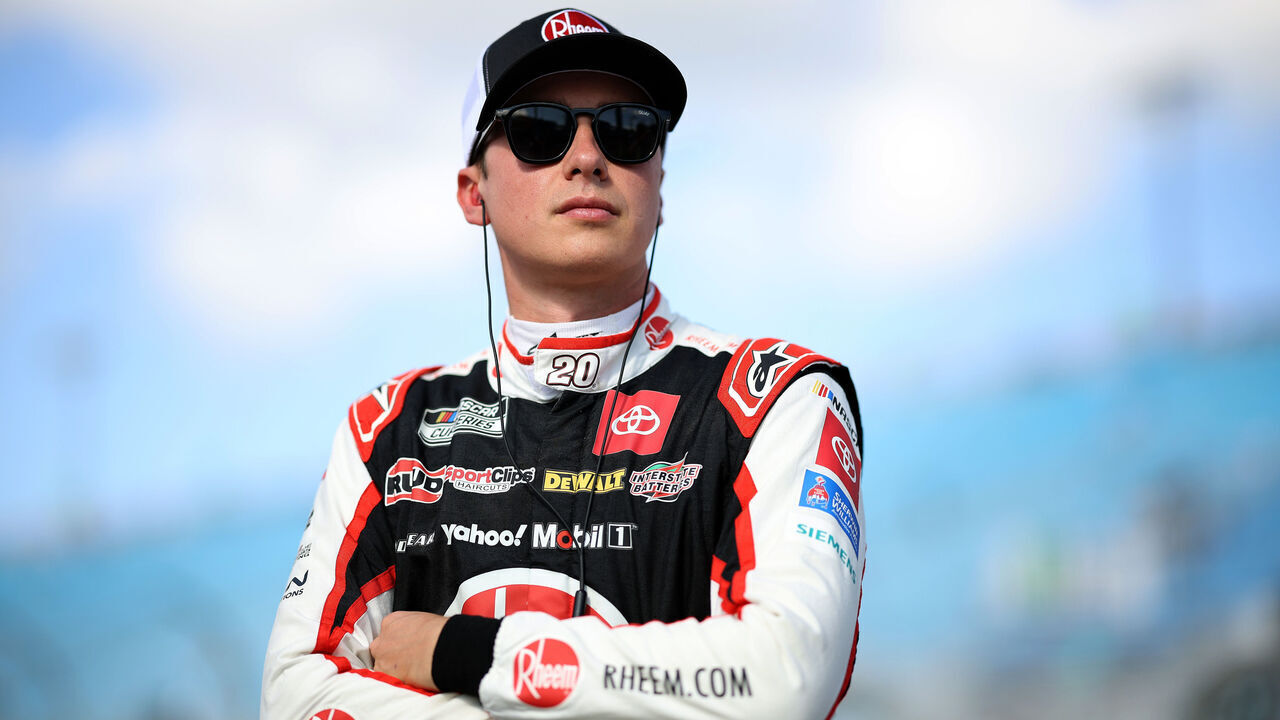 HOMESTEAD, FLORIDA - OCTOBER 26: Christopher Bell, driver of the #20 Rheem Toyota, looks on during qualifying for the the NASCAR Cup Series Straight Talk Wireless 400 at Homestead-Miami Speedway on October 26, 2024 in Homestead, Florida.
