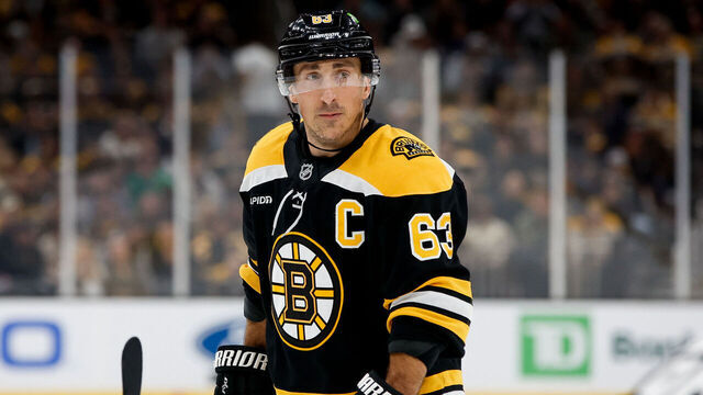 BOSTON, MASSACHUSETTS - OCTOBER 10: Brad Marchand #63 of the Boston Bruins skates against the Montreal Canadiens during the first period at the TD Garden on October 10, 2024 in Boston, Massachusetts. The Bruins won 6-4.