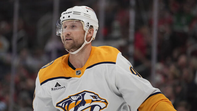 CHICAGO, ILLINOIS - OCTOBER 25: Steven Stamkos #91 of the Nashville Predators skates against the Chicago Blackhawks during the first period at the United Center on October 25, 2024 in Chicago, Illinois.