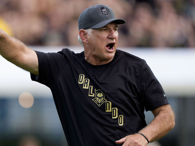 ORLANDO, FLORIDA - AUGUST 29: Defensive coordinator Ted Roof of the UCF Knights reacts prior to the game against the New Hampshire Wildcats at FBC Mortgage Stadium on August 29, 2024 in Orlando, Florida.