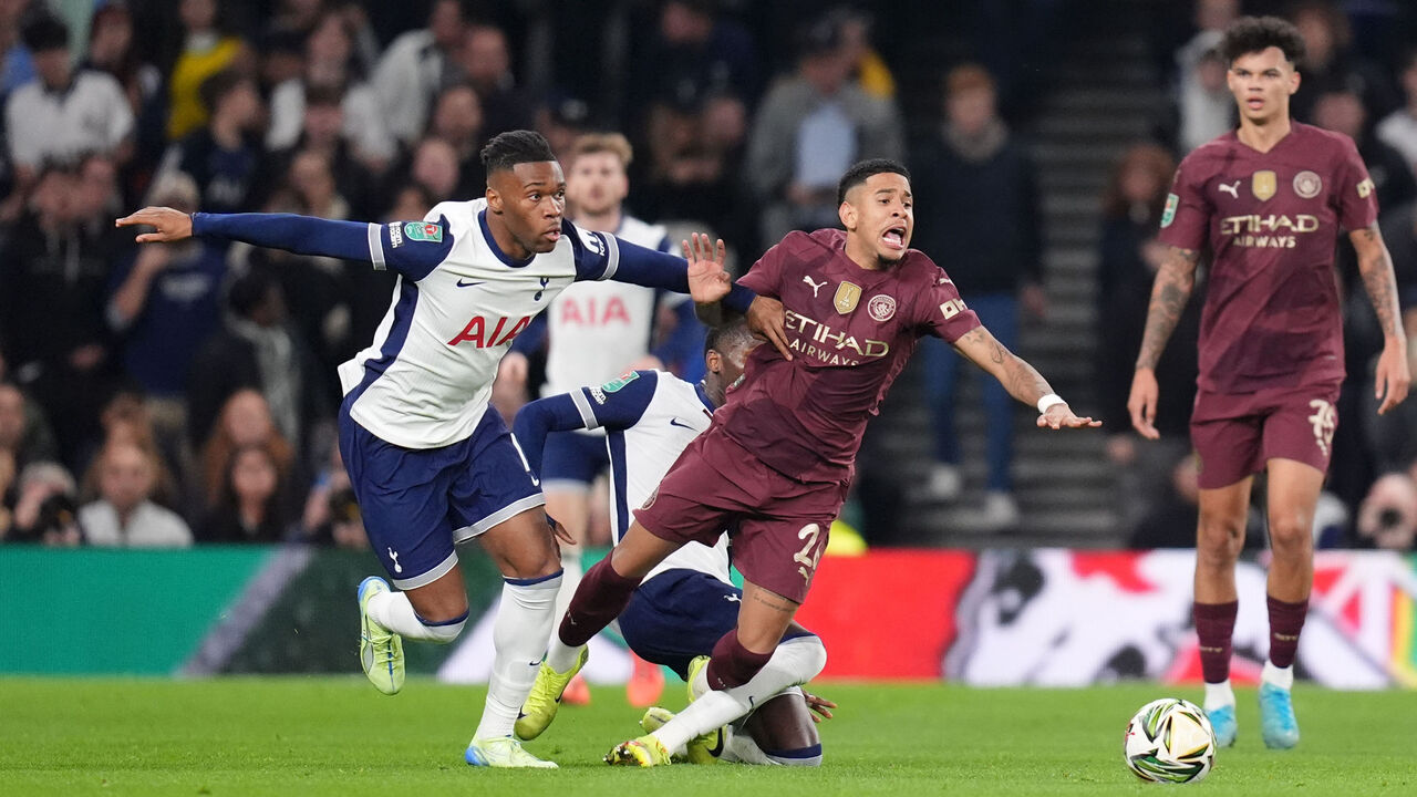 Close-up of Savinho's clash suffers long-term injury layoff that made Man City pay dearly for defeat to Tottenham